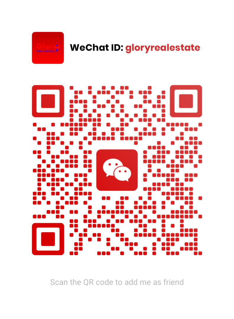 GLORY Real Estate WeChat QR code for connecting with professional real estate agents in Cambodia.